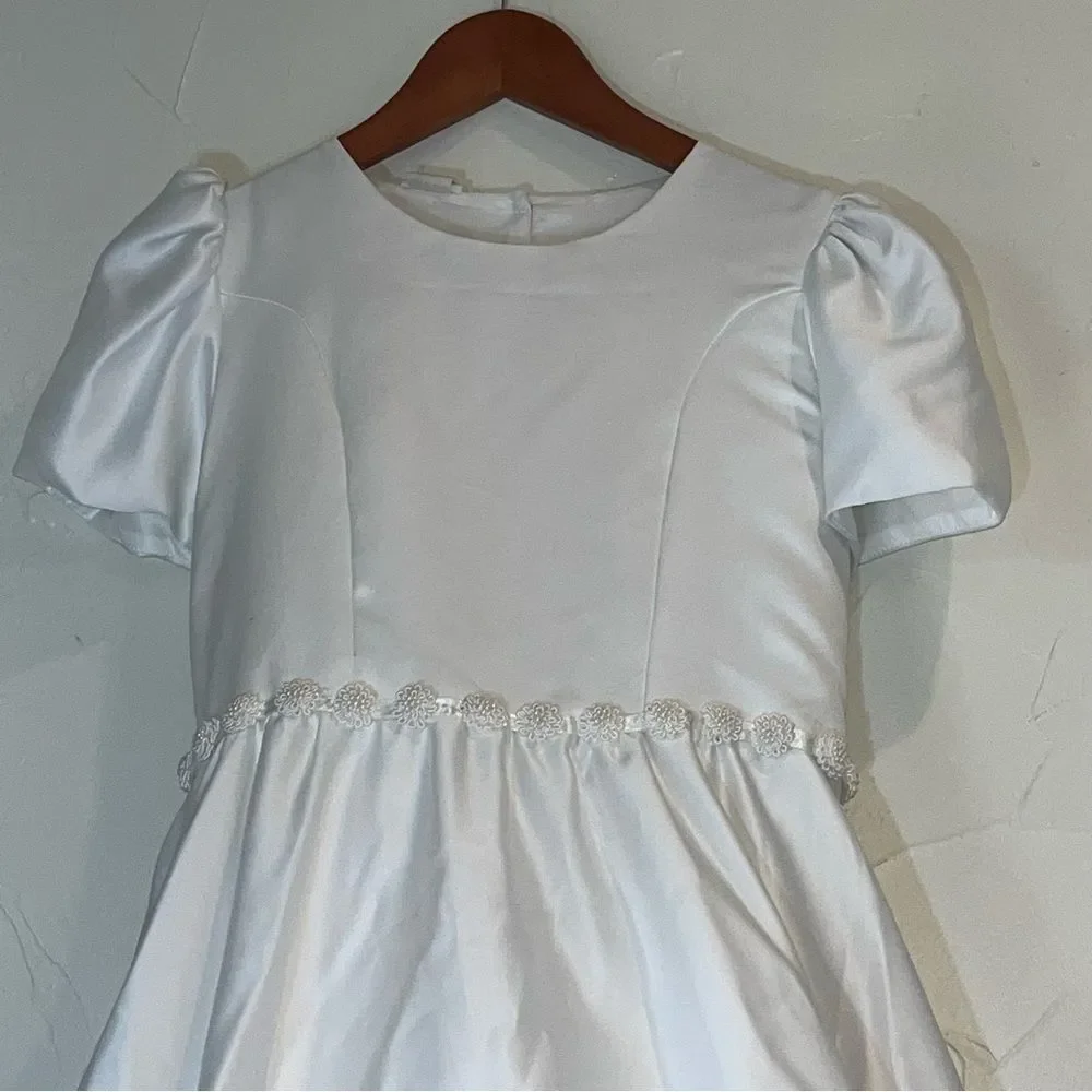 Tip Top White Formal Dress with Cap Sleeves